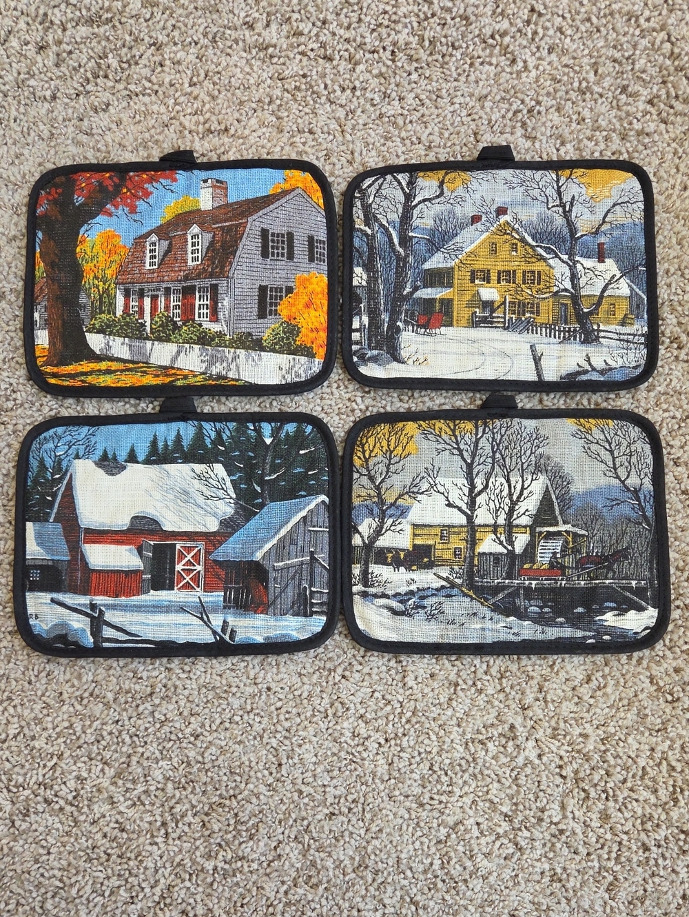 Kay Dee Set Of 4 Magnetic Potholders With Home Designs